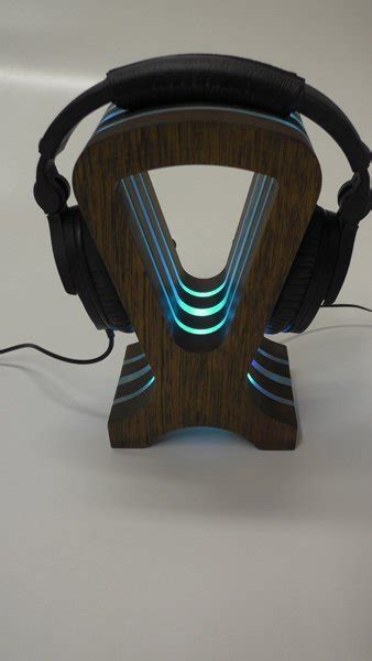 Hardwood Headphone Stand With RGB LED's