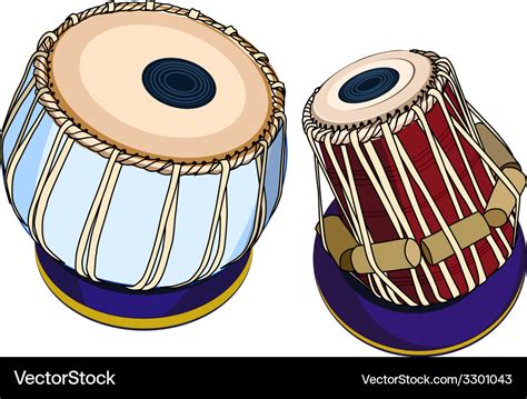 Indian musical instruments - tabla Royalty Free Vector Image