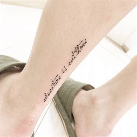 Aquiles tattoo saying "Adventure is out there". | Tattoo quotes, Tattoo ...