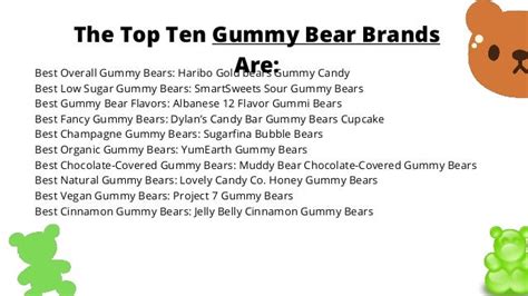 The top ten gummy bear brands are