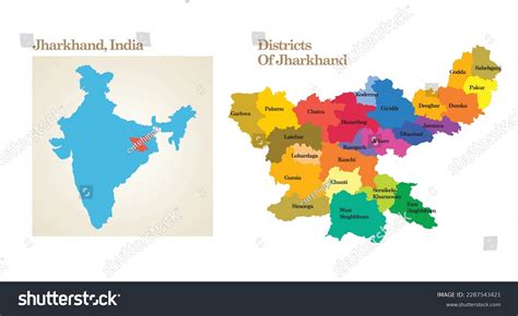 Administrative Political Map State Jharkhand India Stock Vector ...