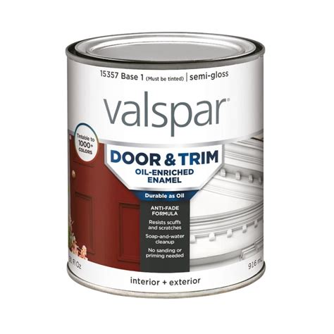 Valspar Door and Trim Semi-Gloss Oil-Based Enamel Interior/Exterior Paint (Actual Net Contents ...