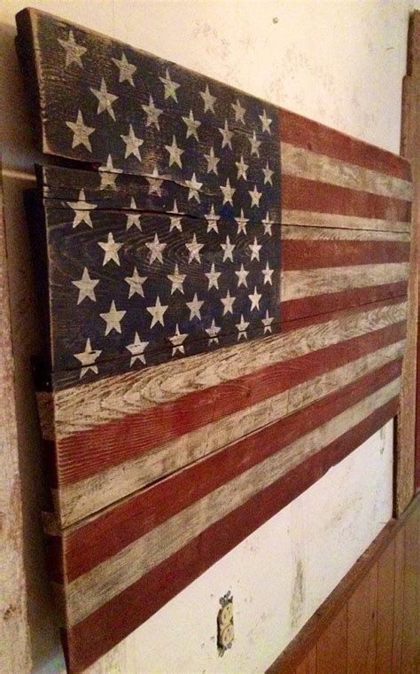 American Flag made from old reclaimed rustic barn wood and stained ...