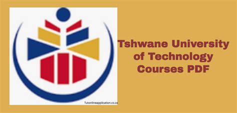 Tshwane University of Technology Courses PDF - TUT Online Applications 2026