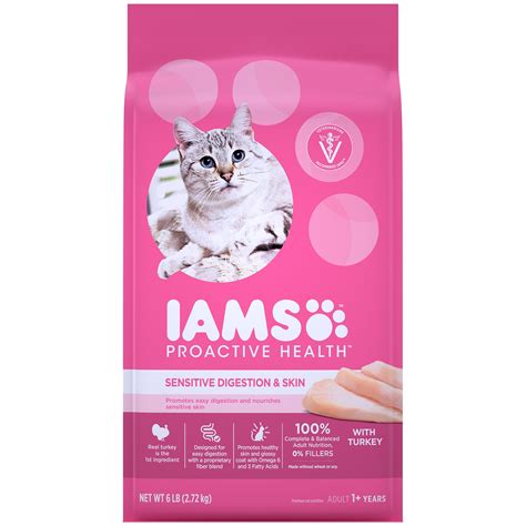 IAMS PROACTIVE HEALTH Adult Sensitive Digestion & Skin Dry Cat Food ...