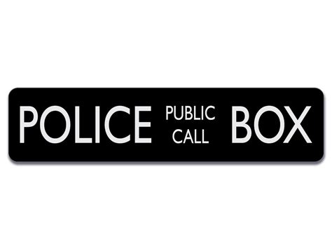 Police Public Call Box Aluminum Sign - 4 inch Tall by 17 inch Aluminum Sign by Applicable Pun ...