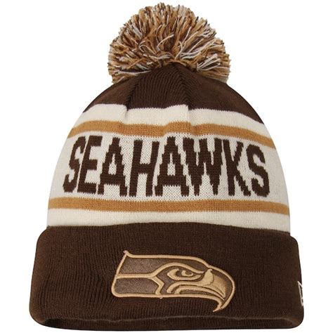 Seattle Seahawks New Era Brown Biggest Fan Redux Cuffed Knit Hat ...