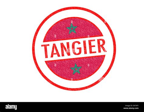 Passport-style TANGIER (Morocco) rubber stamp over a white background ...