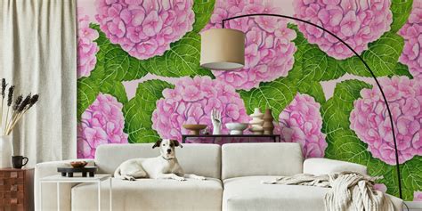 Hydrangea watercolor wallpaper | Happywall