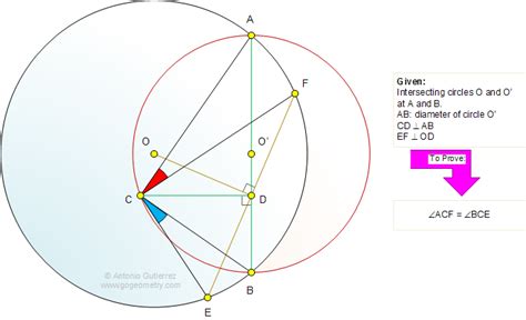 Math Education Geometry Problem 701: Intersecting Circles, Diameter, Perpendicular, Angles ...