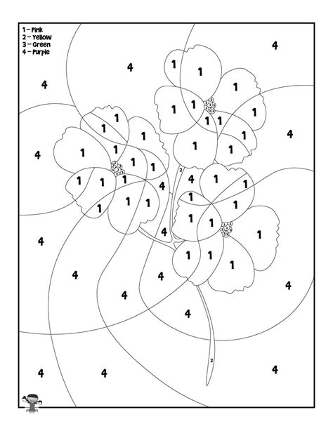 Blooming Flowers Spring Color By Number coloring page - Download, Print or Color Online for Free