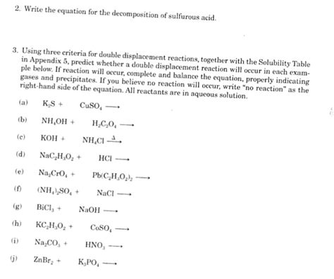 Write The Equation For The Decomposition Of Sulfur... | Chegg.com