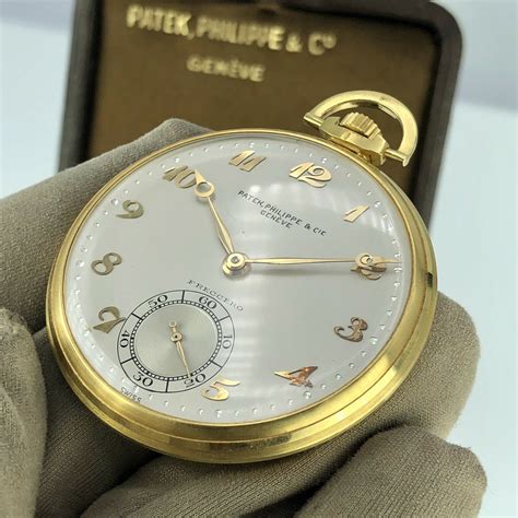 Vintage Patek Philippe Pocket Watch 18k Gold Retailed By Freccero Box ...