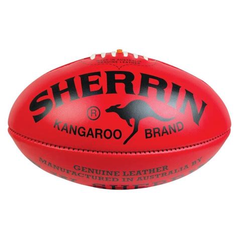 Sherrin KB Red Aus-Leather Game-Grade AFL Football - Buy Online - Ph ...