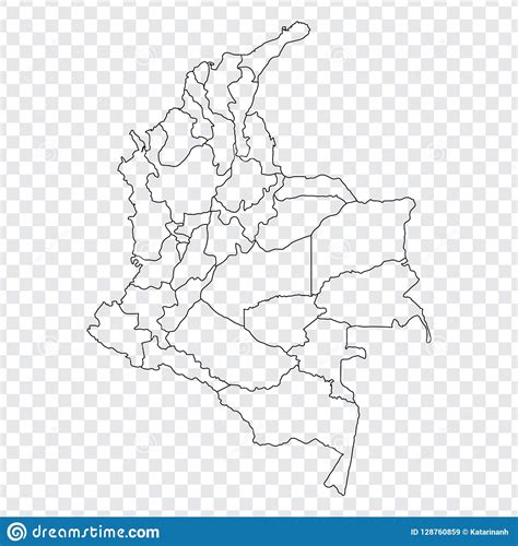 Mapa En Blanco Colombia Mapa De Alta Calidad Colombia Con Las Provincias En El Fondo ...