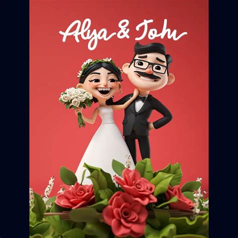 Disney Bride And Groom With Text Midjourney Prompt - promptsideas.com