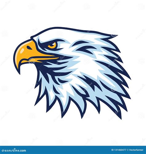 Eagle Logo Head Mascot Sports Team Vector Stock Vector - Illustration of head, high: 131460477