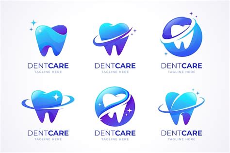 Free Vector | Gradient dental logo collection