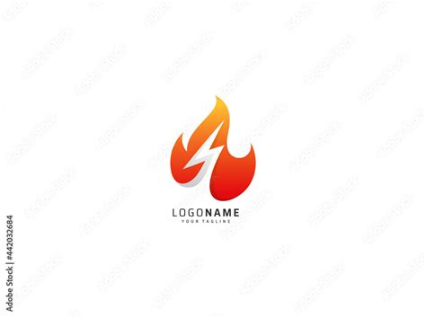 bolt and fire logo design template Stock Vector | Adobe Stock