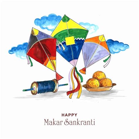 Free Vector | Happy makar sankranti holiday india festival background