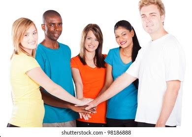 Group Young Multicultural Friends Hands Together Stock Photo 98186888 | Shutterstock