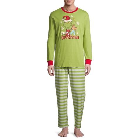 Dr. Seuss - Matching Family Christmas Pajamas Men's Grinch, 2-Piece ...