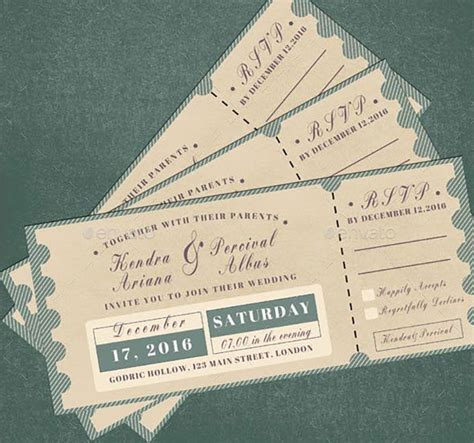 20 Cool Ticket Wedding Invitation Templates – Bashooka | Fun wedding invitations, Wedding ...