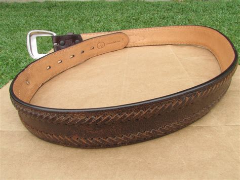 3D Dark Brown Leather Laced Conchos Western Belt Mens Size 36 WC1042 | eBay