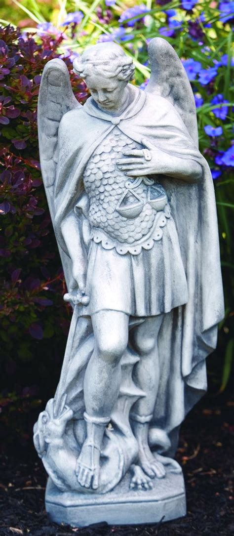 Saint Michael Garden Statue with Scales of Justice