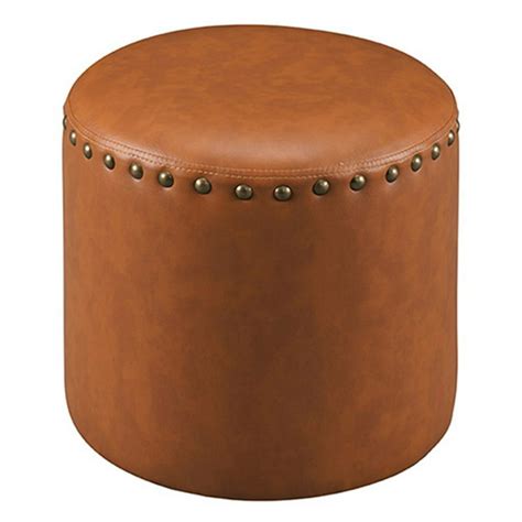 K&B Furniture Faux Leather Round Ottoman - Walmart.com - Walmart.com
