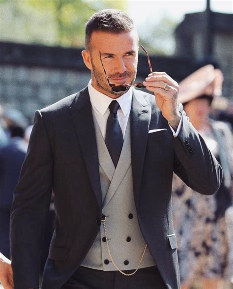 David Beckham Inspired Black Wedding Suit