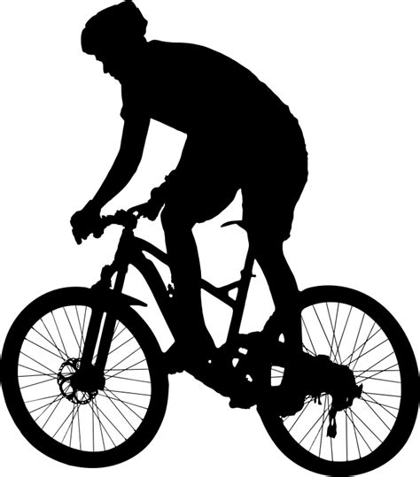 Clipart - Man Racing On Bike Silhouette