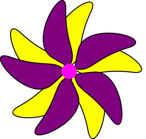 Clipart - Flower - Purple and Yellow