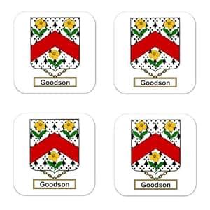 Amazon.com: Goodson Family Crest Square Coasters Coat of Arms Coasters - Set of 4: Home & Kitchen