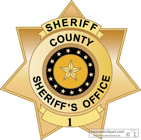 Badges Clipart - county_sheriff_badge_1813 - Classroom Clipart