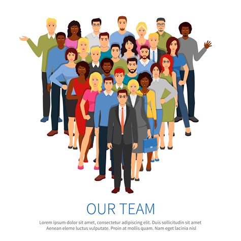 Crowd Professional People Team Flat Poster 476967 Vector Art at Vecteezy