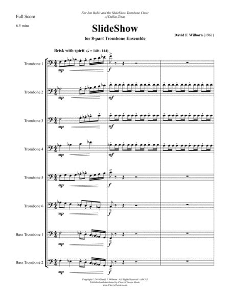 SlideShow for 8-part Trombone Ensemble by David Wilborn Sheet Music for ...