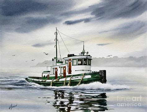 Tugboat Painting at PaintingValley.com | Explore collection of Tugboat ...