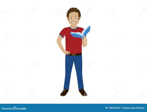 Standing Man Holding a Book Icon Vector Stock Vector - Illustration of lesson, caucasian: 198523227