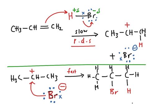 Mechanism of the electrophilic addition reaction- AS & A2 chemistry | Science | ShowMe