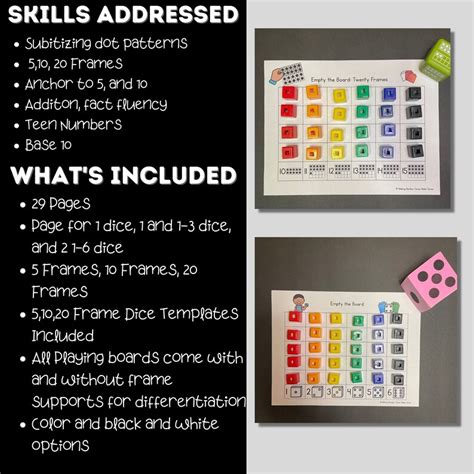 Math Dice Game Kindergarten and Prek BUNDLE : Empty the Board - Etsy