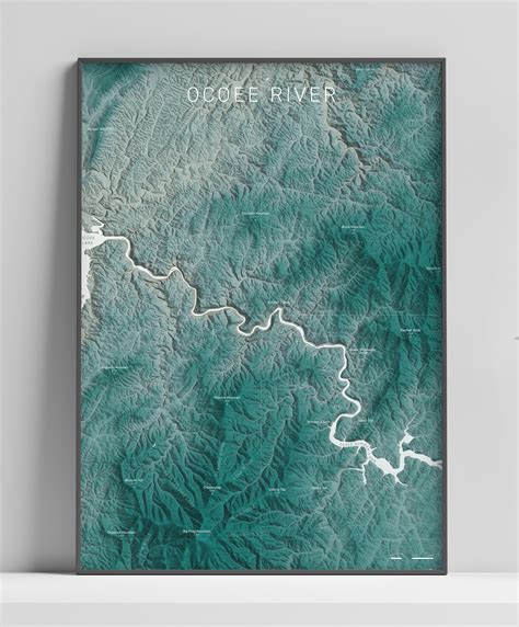 Ocoee River topographic map — Poplar Prints