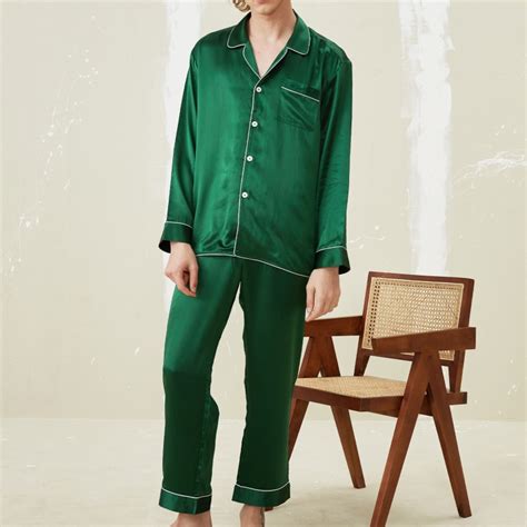 Men’S Silk Essentials Pajama - Dark Green | NOT JUST PAJAMA | Wolf & Badger