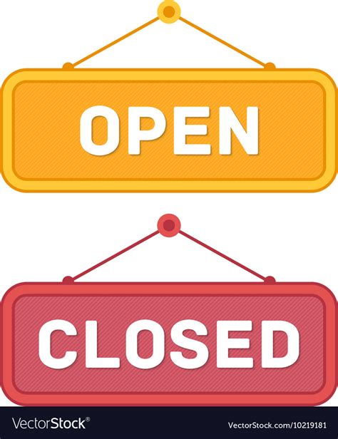 Open and closed door signs board Royalty Free Vector Image