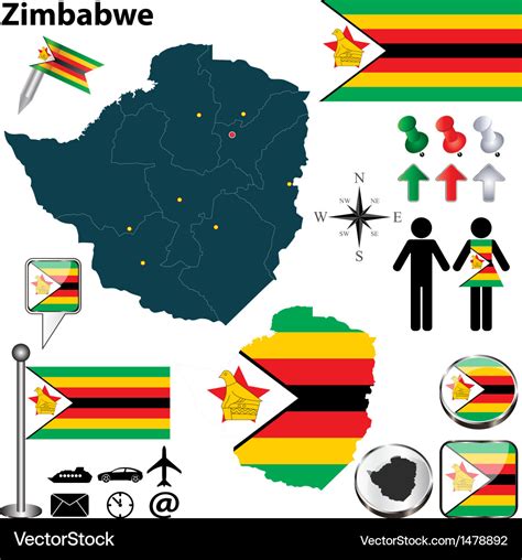 Zimbabwe map Royalty Free Vector Image - VectorStock