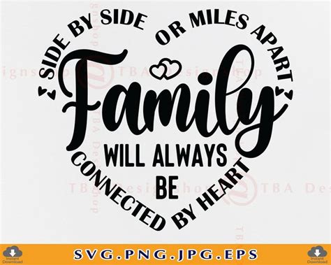 Family SVG Side by Side or Miles Apart Will Always Be Family - Etsy | Family quotes, Family ...