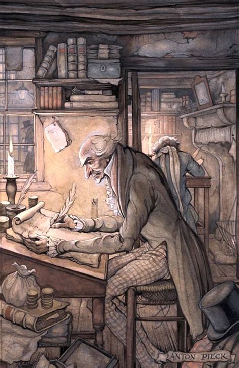 Anton Pieck - Scrooge at his office (1953) | Anton pieck, Dickens ...