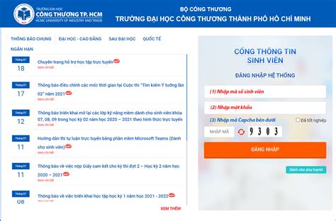 Hình 1. SV đăng nhập cổng thông tin sinh viên