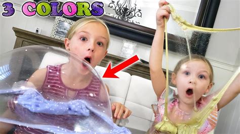 3 Color Glitter Slime! Huge Slime Bubbles!!! - YouTube