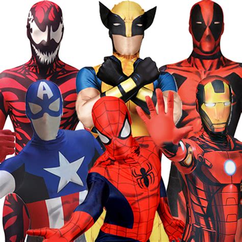 Morphsuit Marvel Superhero Costumes Deadpool Spiderman Captain America ...